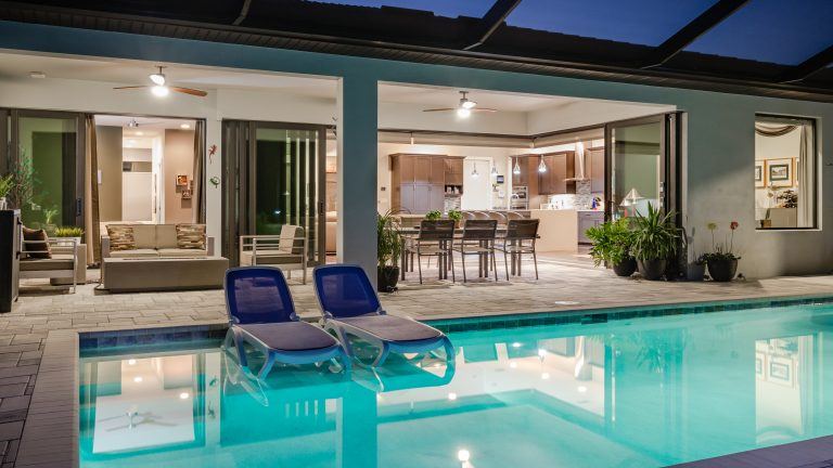 Contemporary pool and lanai