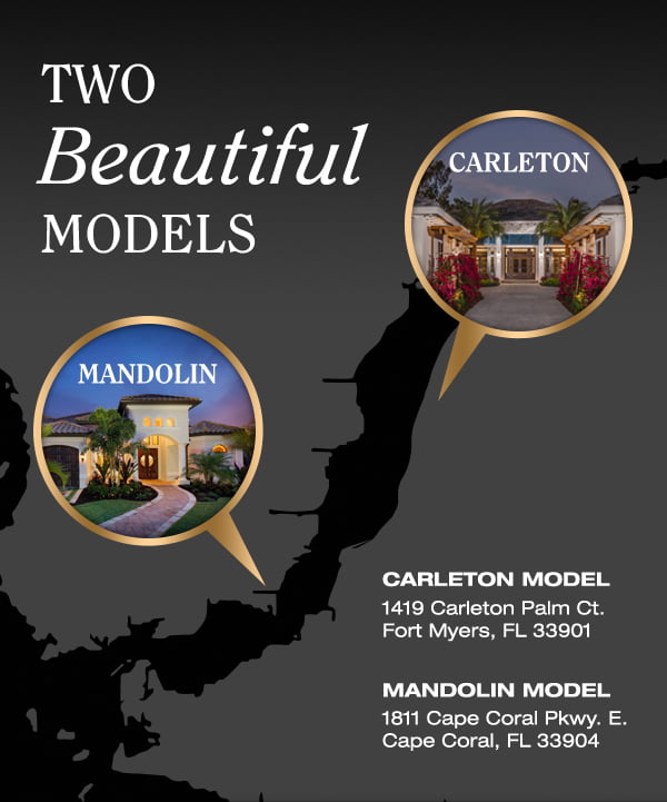 Two beautiful models available to tour - Careleton and Mandolin