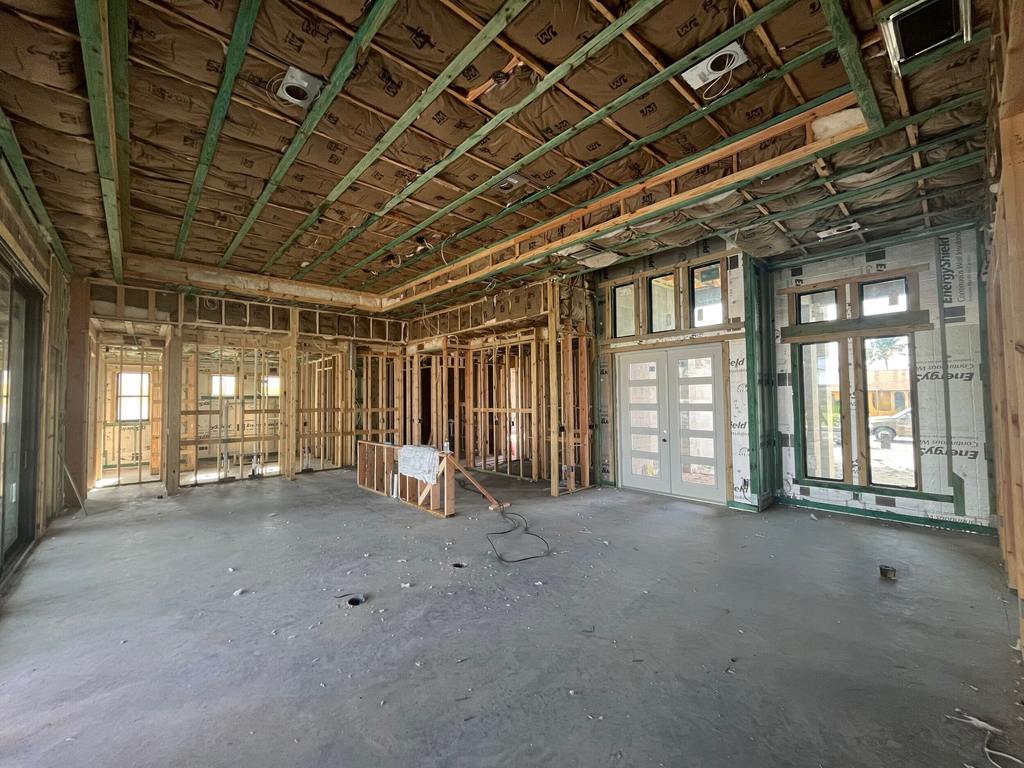Insulation on the ceiling and walls of a custom home by Aubuchon Homes.